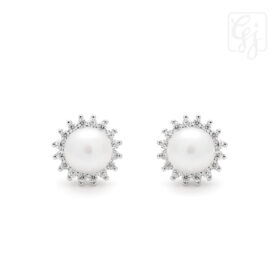 Sterling Silver FWP Studs With CZ