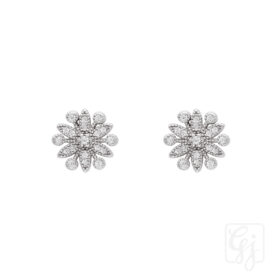 Sterling Silver Post Butterflies Earrings With CZ
