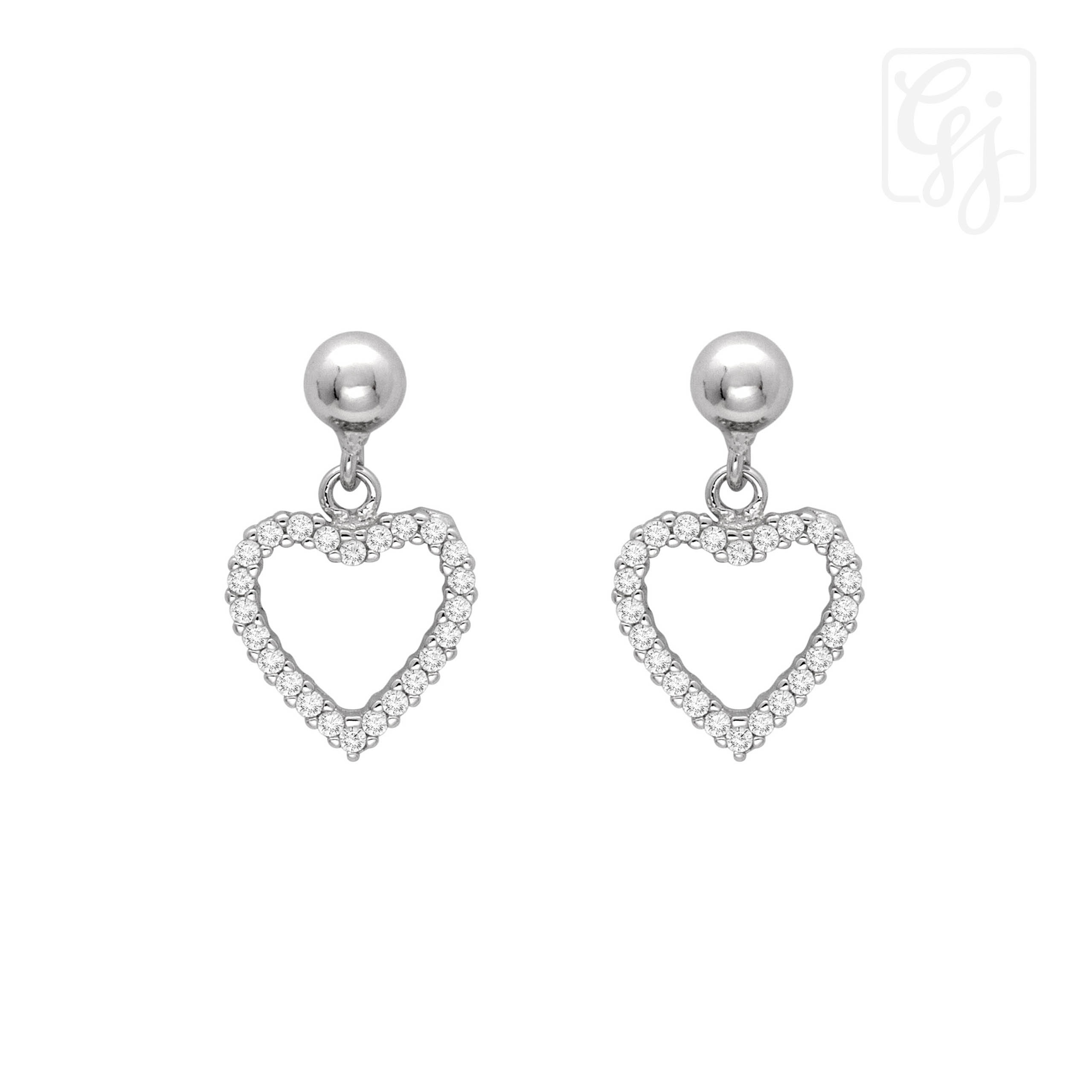 Valentine's Day Collection 2023 | Forest Hill Melbourne | Gillian's Jewellery 2 Sterling Silver Heart Dangling Post Butterflies Earrings With CZ