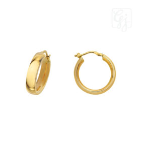 9K Yellow Gold Italian Hoop Earrings