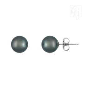 9K White Gold Tihitian Pearl Earrings
