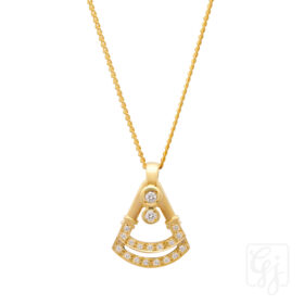 Estate 18K Yellow Gold Diamonds Pendant