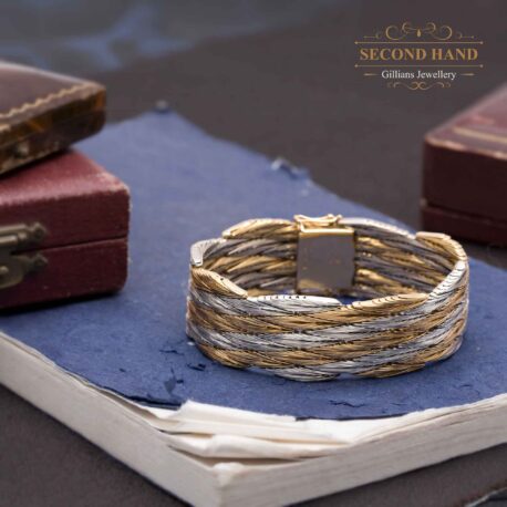 Fun Fact: The Origin of the Word “Jewellery” 3 Vintage Bracelet, 18k Italian white gold and yellow gold hand crafted solid bracelet, Gillians Jewellery - Second hand jewellery, Vintage Jewellery, Antique Jewellery, Mourning Jewellery, Forest Hill, Melbourne