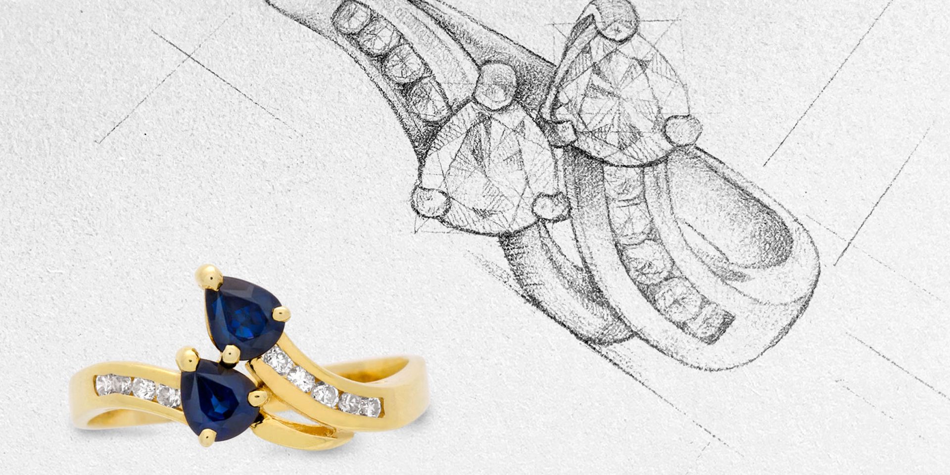 Gillian's Jewellery Jewellery Design Forest Hill Chase Melbourne gold rings custom designed with blue stone